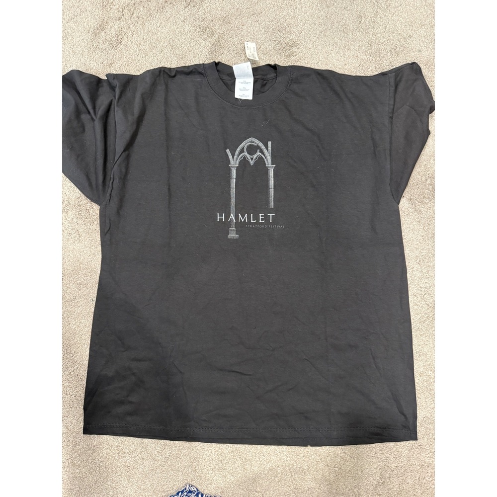 Gildan Hamlet Stratford Festival Black Graphic T-Shirt XXL Heavyweight Cotton